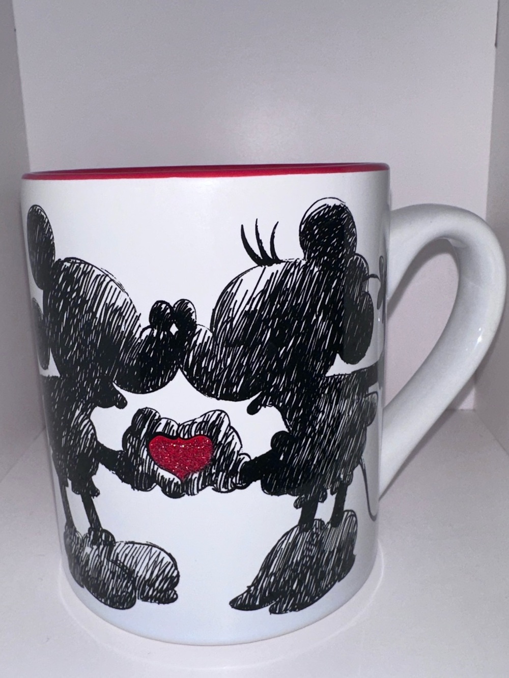Disney Mug with Black Sketch Mickey & Minnie